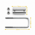 Solar Aluminium Mid Clamp with GI U-Bolt