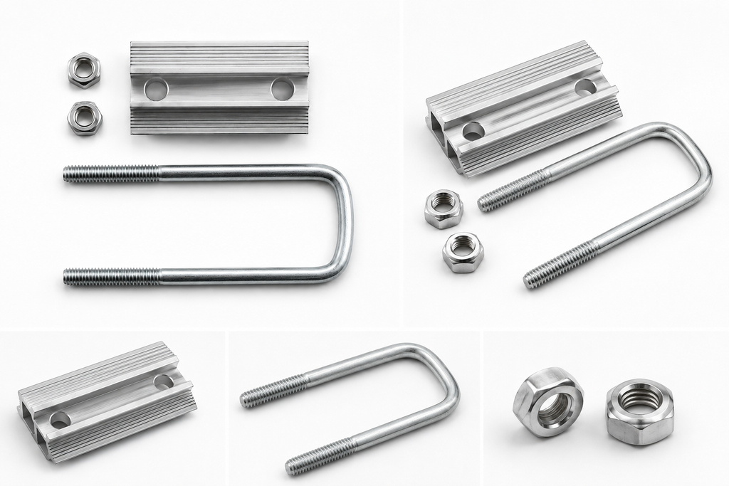 Solar Aluminium Mid Clamp with GI U-Bolt
