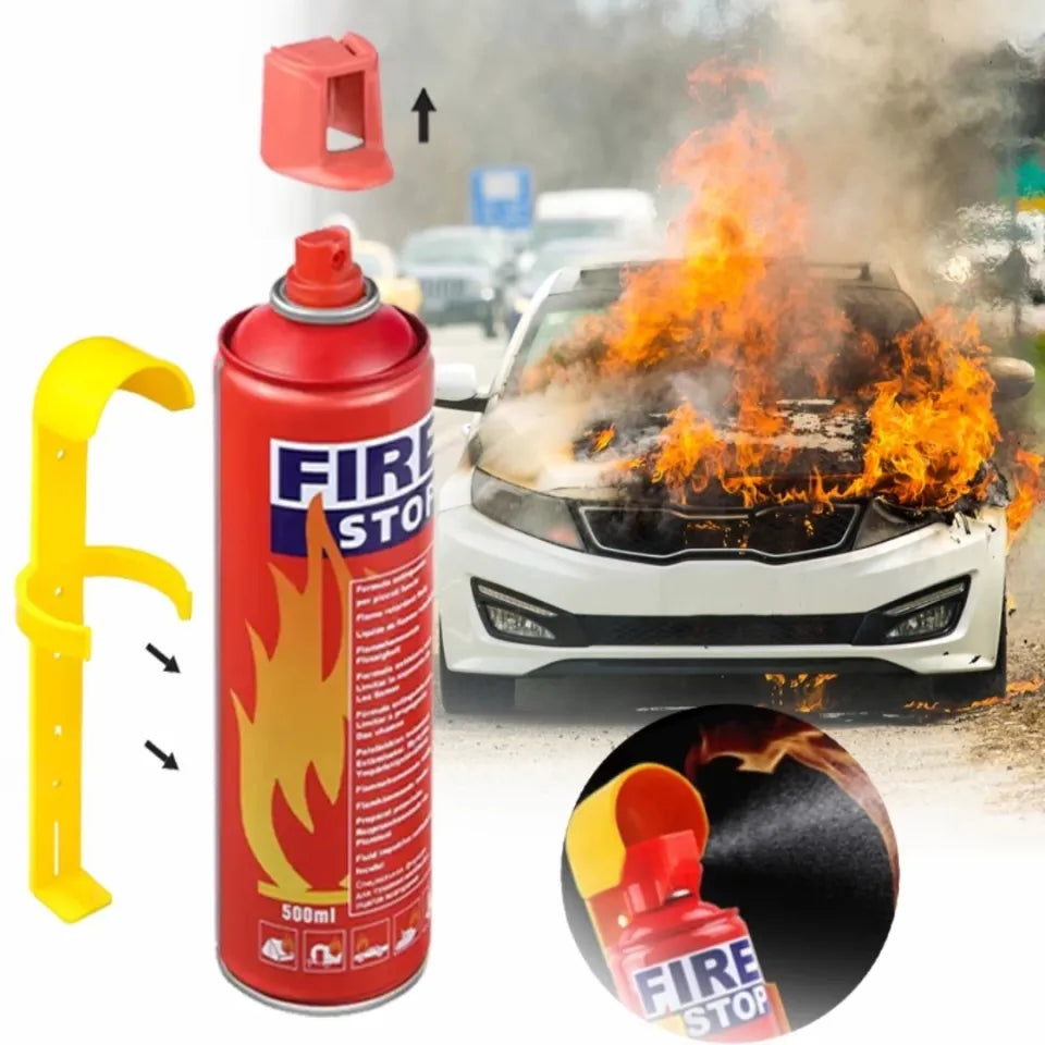 foamy fire extinguisher spray